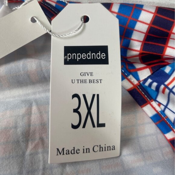 Pnpednde Maxi Dress Womens 3XL Red White Blue New Belted Striped Plaid Patriotic - Picture 8 of 10